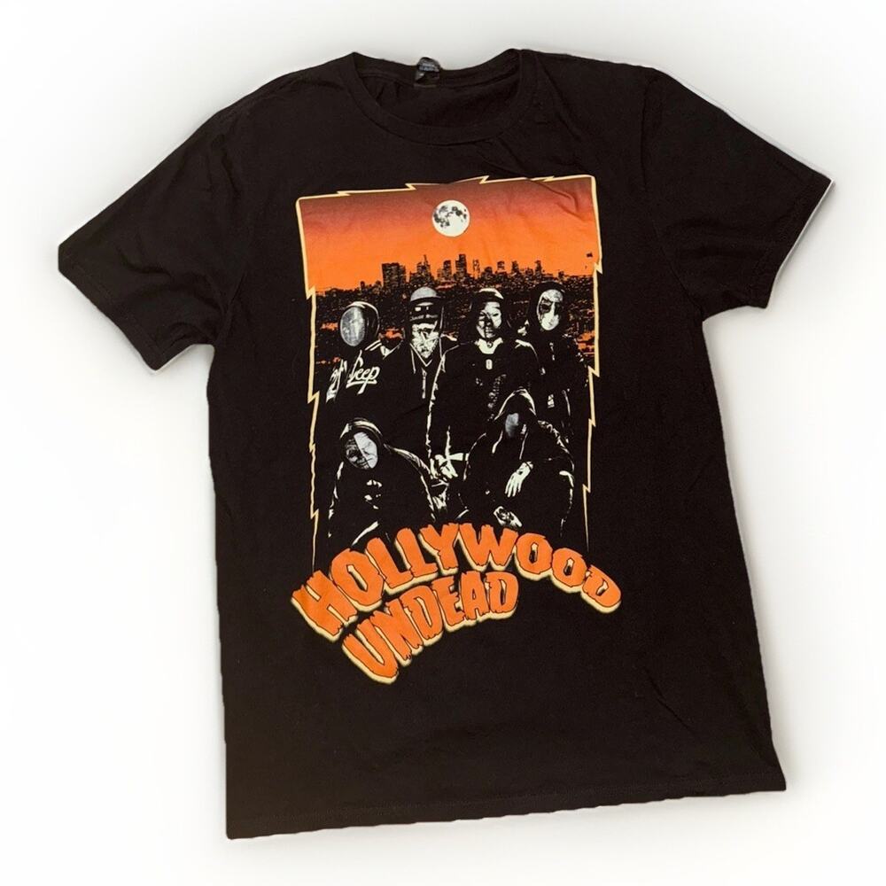 Vintage Hollywood Undead Band T-Shirt Black Small 17x22 Rock Metalcore